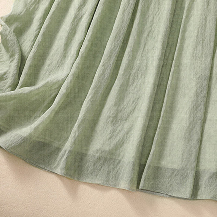 Buddha Stones Casual Contrasting Color Pleated Lace-Up Design Women's 7-8 Length Skirt - image 30