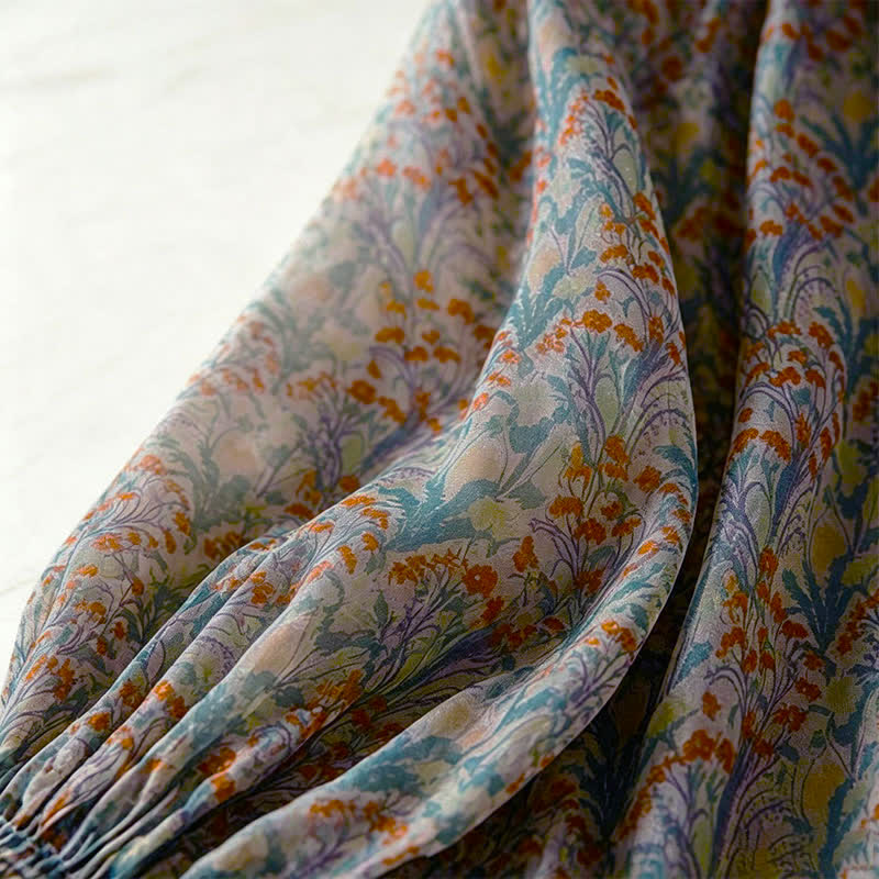 Buddha Stones Fall Vintage Floral Women's Long Sleeve Shirts - image 3