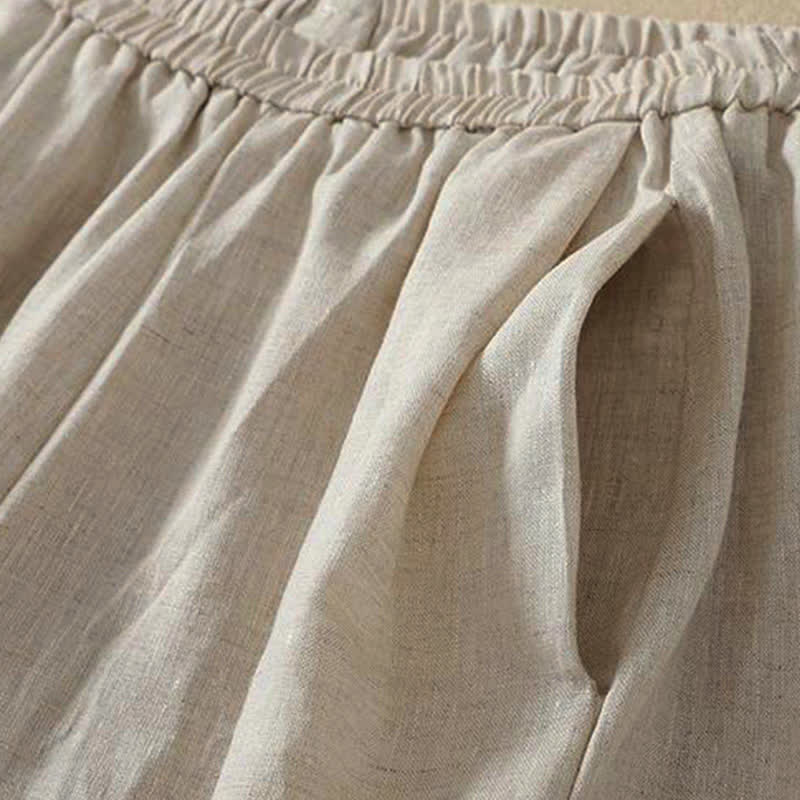 Buddha Stones Spring Summer Basic Simple Solid Ankle Pants Women's Straight Leg Pants With Pockets - image 3