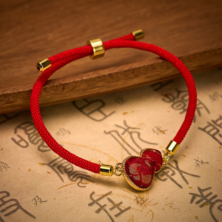 Buddha Stones Red String Song Brocade Gourd Protection Bracelet - image 2