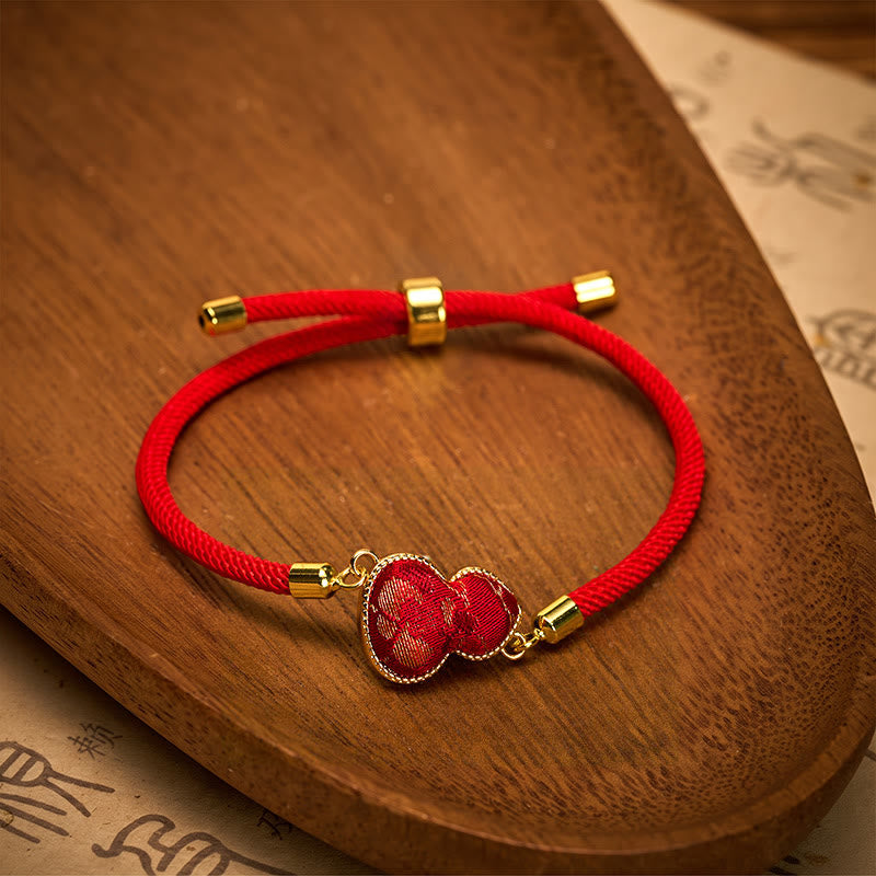 Buddha Stones Red String Song Brocade Gourd Protection Bracelet - image 1