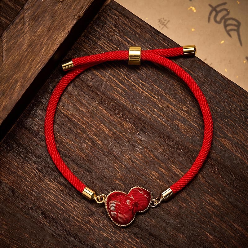 Buddha Stones Red String Song Brocade Gourd Protection Bracelet - image 3