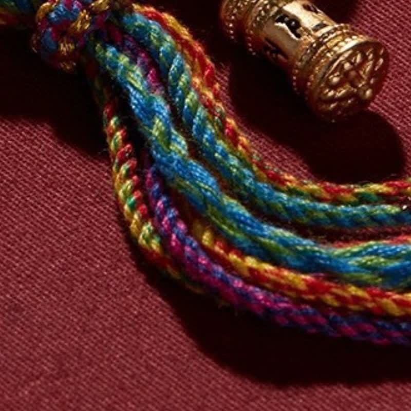 Buddha Stones Tibetan Om Mani Padme Hum Purity Hand-Woven Cord Bracelet - image 4