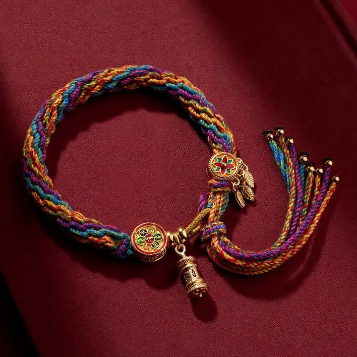Buddha Stones Tibetan Om Mani Padme Hum Purity Hand-Woven Cord Bracelet - Om Mani Padme Hum - image 0