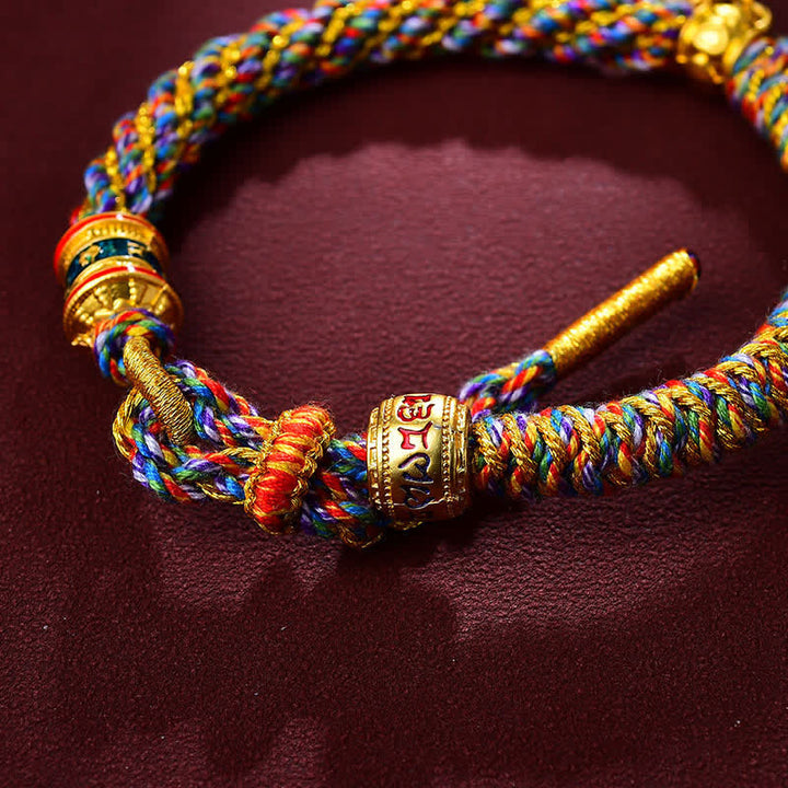 Buddha Stones Tibetan Om Mani Padme Hum Red String Protection Bracelet - image 4