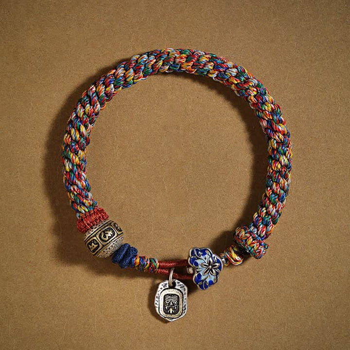 Buddha Stones Tibetan Braided Rope Zakiram Om Mani Padme Hum Peace Bracelet - image 1