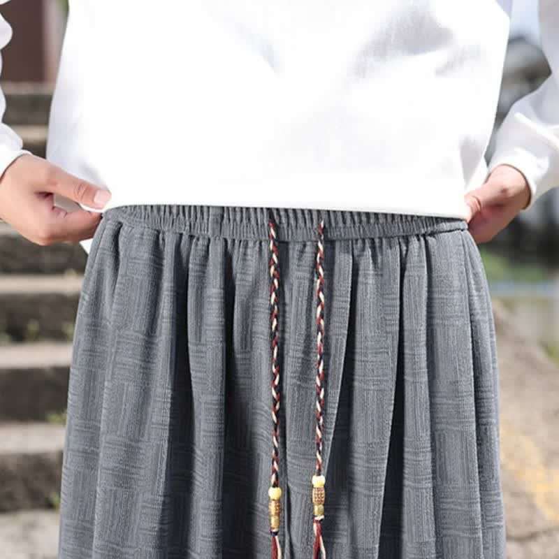 Buddha Stones Fall Winter Casual Vintage Drawstring Geometric Ankle Pants Men's Harem Pants With Pocket - image 15