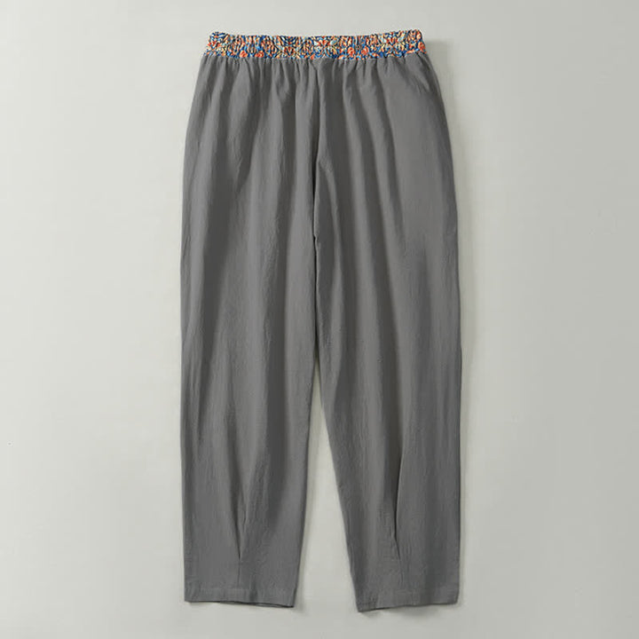 Buddha Stones Spring Summer Casual Boho Drawstring Geometric Elastic Waist Long Pants Men's Tapered Pants With Pockets - image 27
