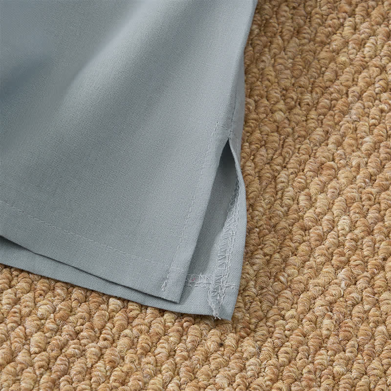 Buddha Stones Summer Vintage Tang Style Frog Button Embroidery Flower Solid Women's Elbow-Length Sleeve Shirts - image 6