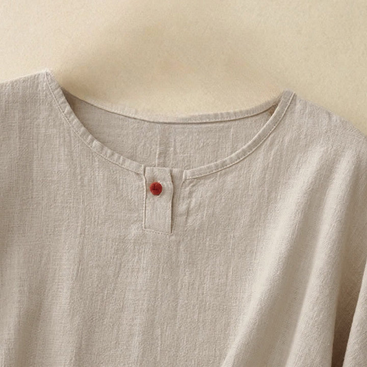 Buddha Stones Casual Plain  Women's Crew Neck Design Loose Half Sleeve T-shirt - image 2