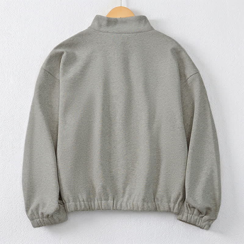 Buddha Stones Fall Winter Casual Minimalist Quarter Zipper Solid Men's Sweatshirts With Pocket - image 9