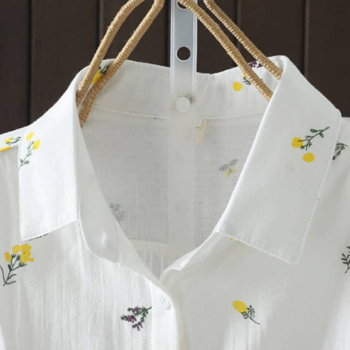 Buddha Stones Spring Fall Casual Button-Up Floral Women's Long Sleeve Shirts With Pocket - image 2