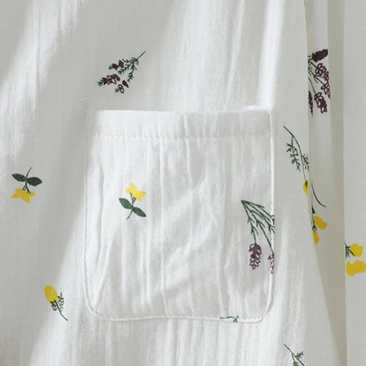 Buddha Stones Spring Fall Casual Button-Up Floral Women's Long Sleeve Shirts With Pocket - image 4
