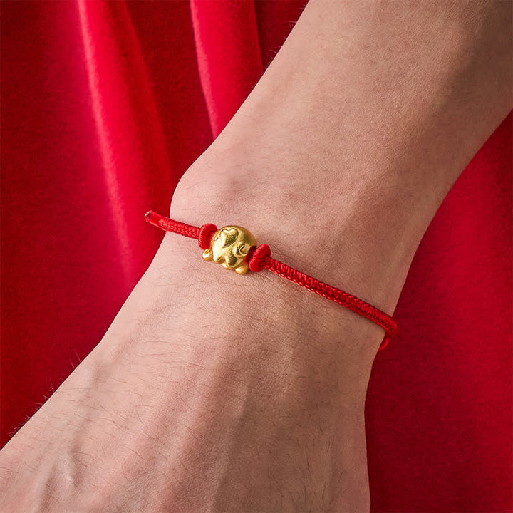 Buddha Stones Red String Elephant Copper Protection Bracelet - image 4