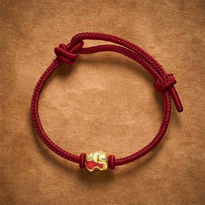 Buddha Stones Red String Elephant Copper Faith Bracelet - image 11