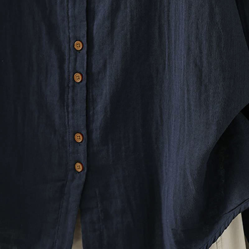Buddha Stones Spring Casual Vintage Button-Up Contrast Collar Women's Long Sleeve Shirts - image 11