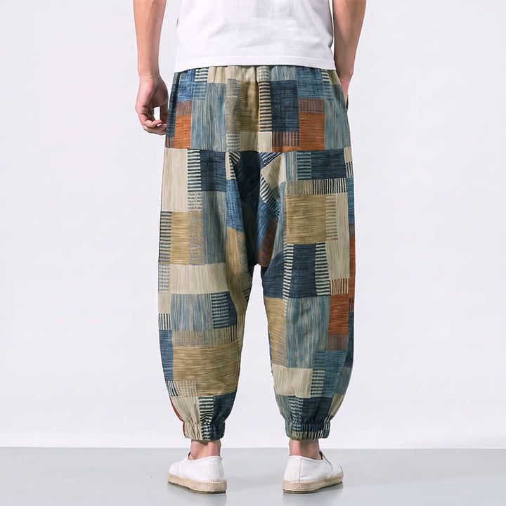 Buddha Stones Spring Summer Casual Boho Drawstring Geometric Long Pants Men's Harem Pants With Pocket - image 2