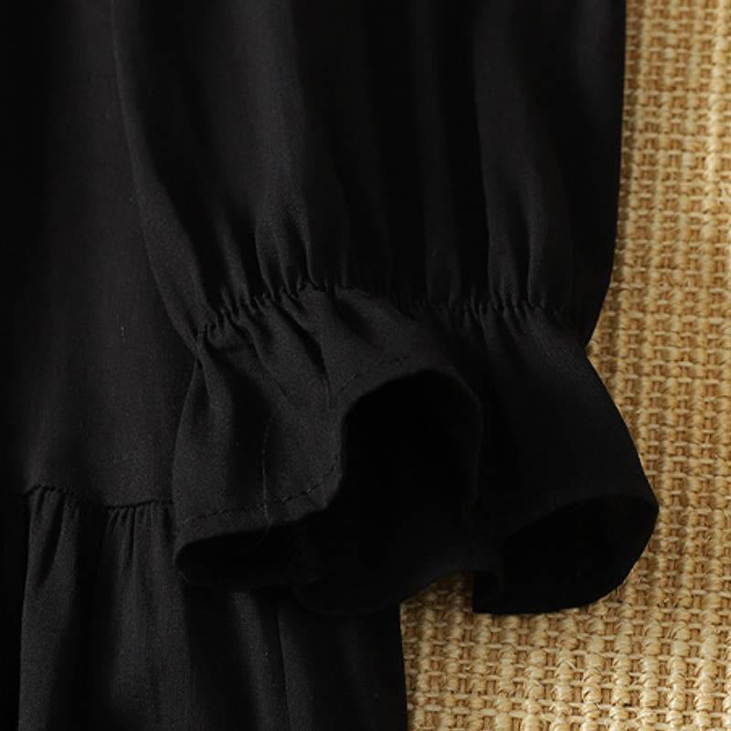 Buddha Stones Spring Boho Button-Up Solid Women's Long Sleeve Dress With Pocket - image 10