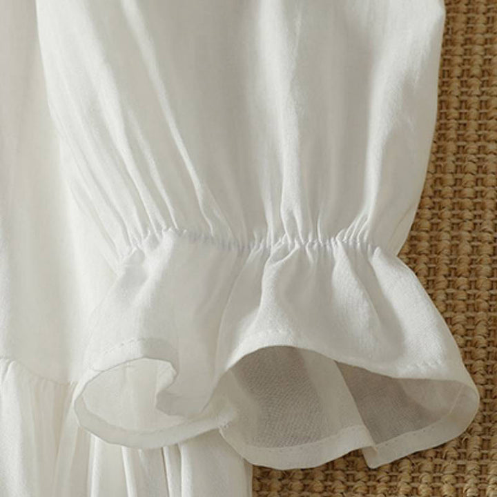 Buddha Stones Spring Boho Button-Up Solid Women's Long Sleeve Dress With Pocket - image 4