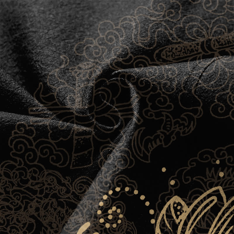 Buddha Stones Cotton Symmetrical Floral Mandala Pattern Open Front Men's Kimono - image 5