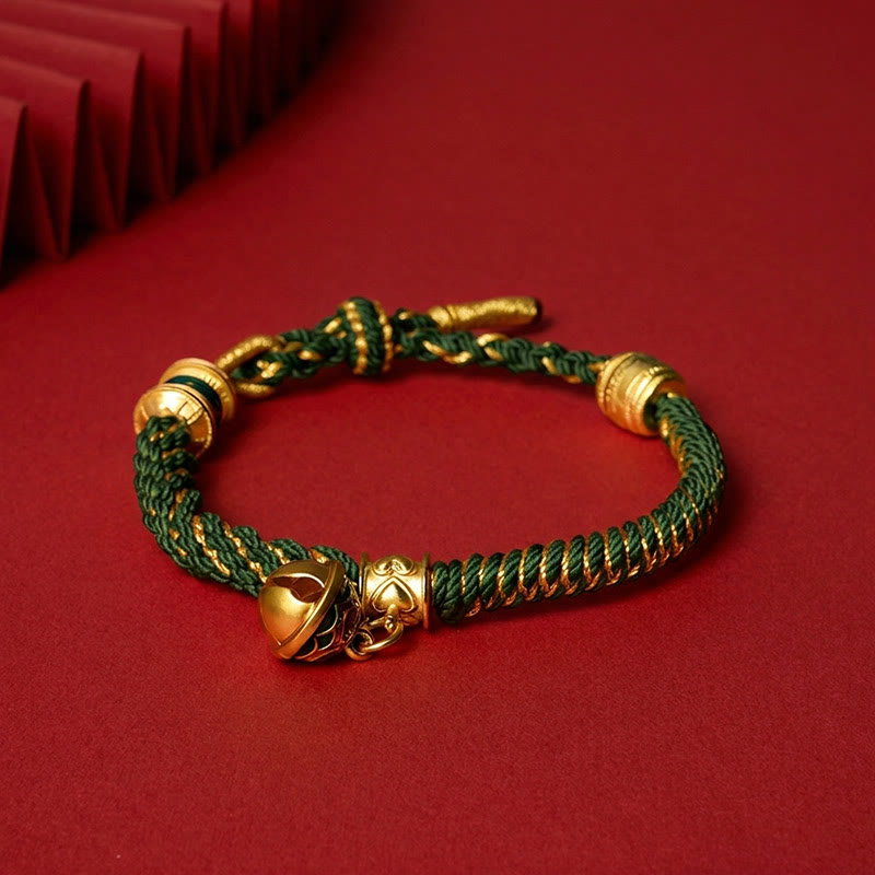 Buddha Stones Copper Enamel Bell Wisdom Tibetan Rope Bracelet - image 11