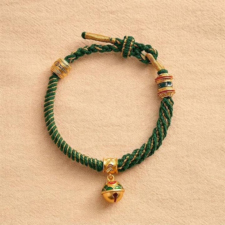 Buddha Stones Copper Enamel Bell Wisdom Tibetan Rope Bracelet - image 10