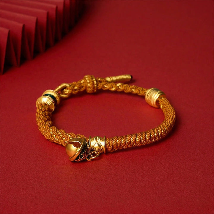 Buddha Stones Copper Enamel Bell Wisdom Tibetan Rope Bracelet - image 14