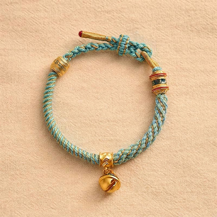Buddha Stones Copper Enamel Bell Wisdom Tibetan Rope Bracelet - image 16