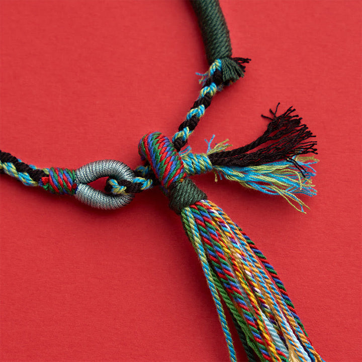 Buddha Stones Cotton Rope Retro Boho Adjustable Tassel Bracelet - image 13