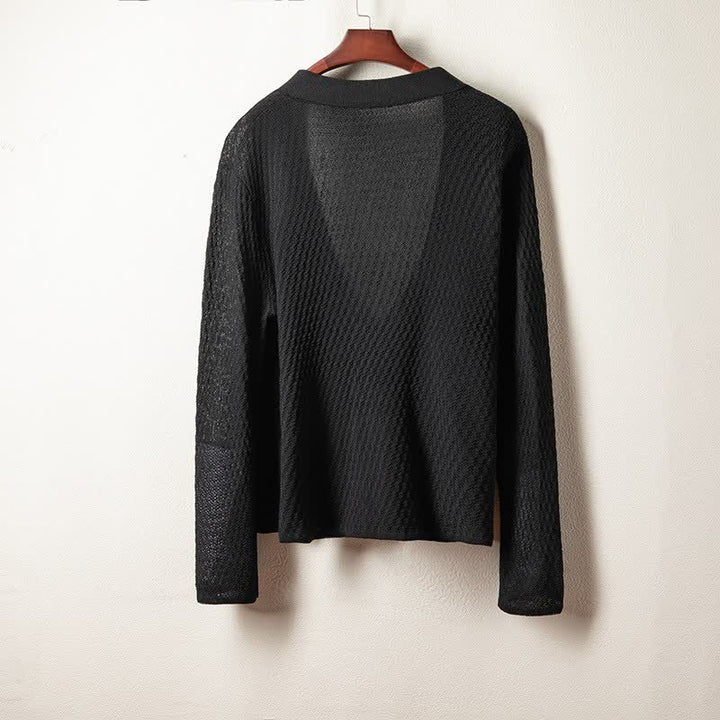 Buddha Stones Spring Casual Plain Solid Lace-up V-Neck Men's Kimono - image 1