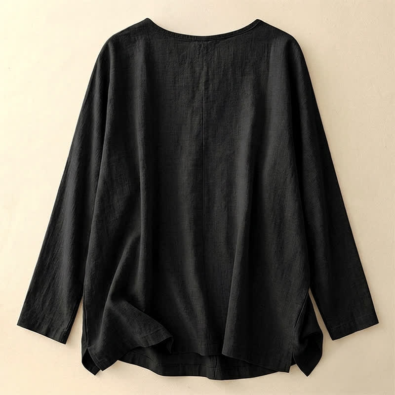 Buddha Stones Casual Plain  Women's Crew Neck Design Loose Half Sleeve T-shirt - image 40