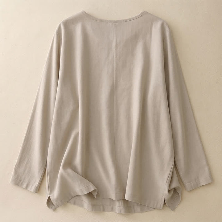 Buddha Stones Casual Plain  Women's Crew Neck Design Loose Half Sleeve T-shirt - image 29
