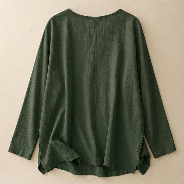 Buddha Stones Casual Plain  Women's Crew Neck Design Loose Half Sleeve T-shirt - image 38