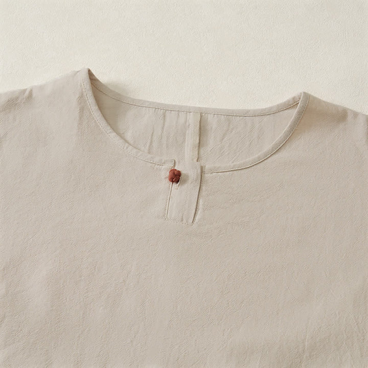 Buddha Stones Casual Plain  Women's Crew Neck Design Loose Half Sleeve T-shirt - image 30