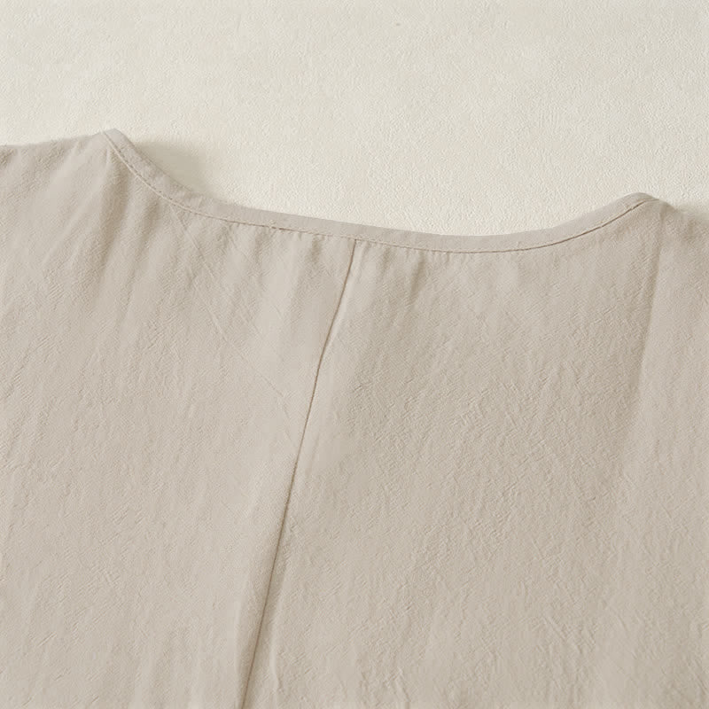 Buddha Stones Casual Plain  Women's Crew Neck Design Loose Half Sleeve T-shirt - image 31
