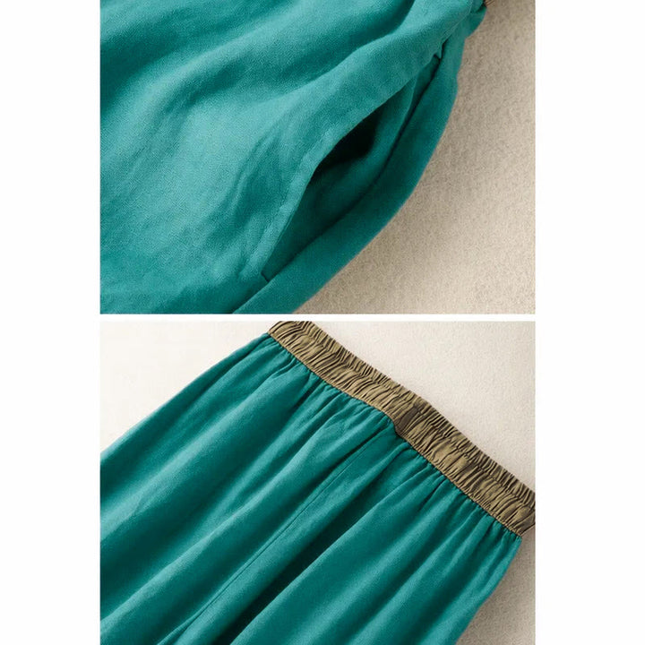 Buddha Stones Plain Cotton Drawstring Women's Harem Pants With Pockets - image 17