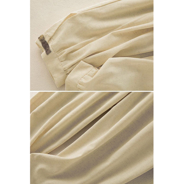 Buddha Stones Plain Cotton Drawstring Women's Harem Pants With Pockets - image 4