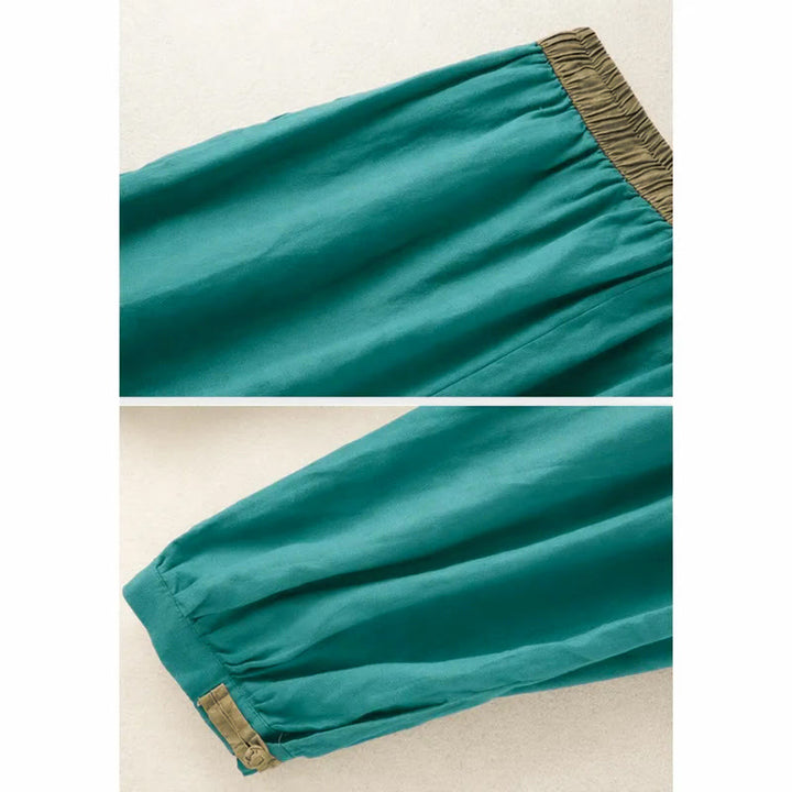 Buddha Stones Plain Cotton Drawstring Women's Harem Pants With Pockets - image 15