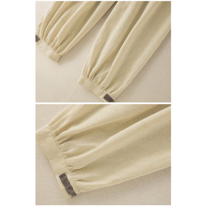 Buddha Stones Plain Cotton Drawstring Women's Harem Pants With Pockets - image 5