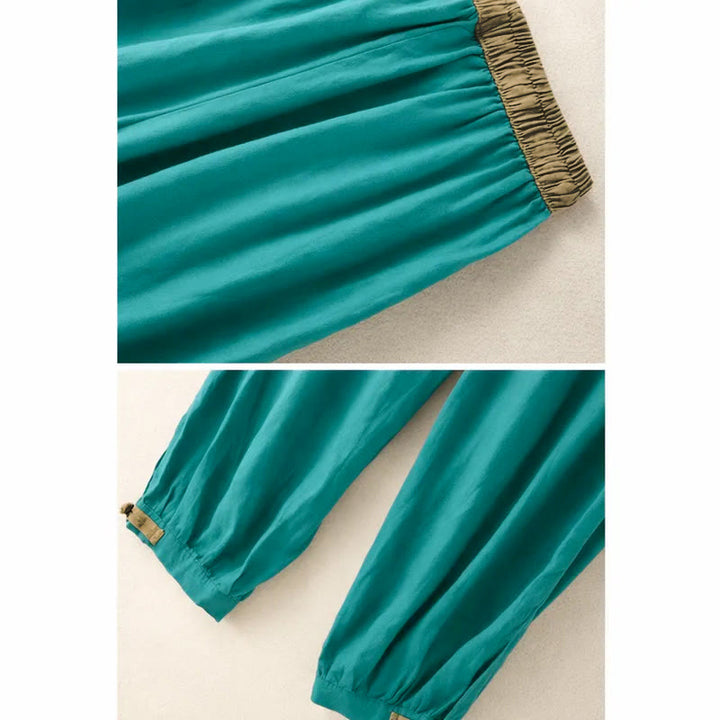 Buddha Stones Plain Cotton Drawstring Women's Harem Pants With Pockets - image 16