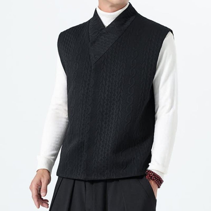 Buddha Stones Fall Winter Casual Minimalist Solid Knit Tank Top Men's Vests - image 18