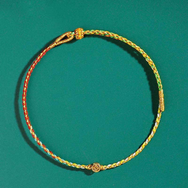 Buddha Stones Hand-Woven Thin Colorful String Protection Bracelet - image 3
