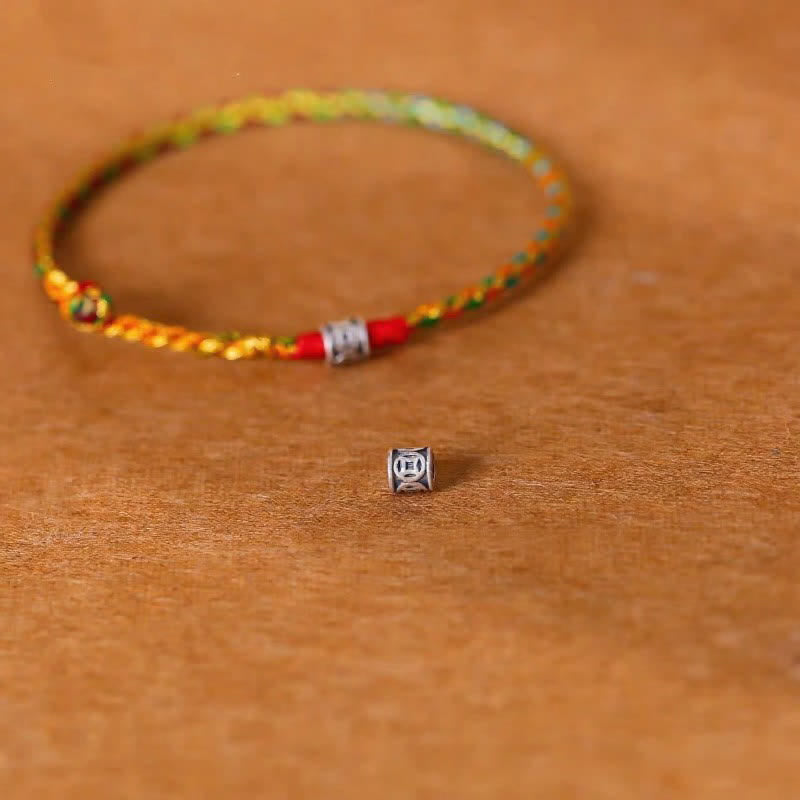 Buddha Stones 925 Sterling Silver Hand-Woven Multicolor Red String Faith Bracelet - image 4