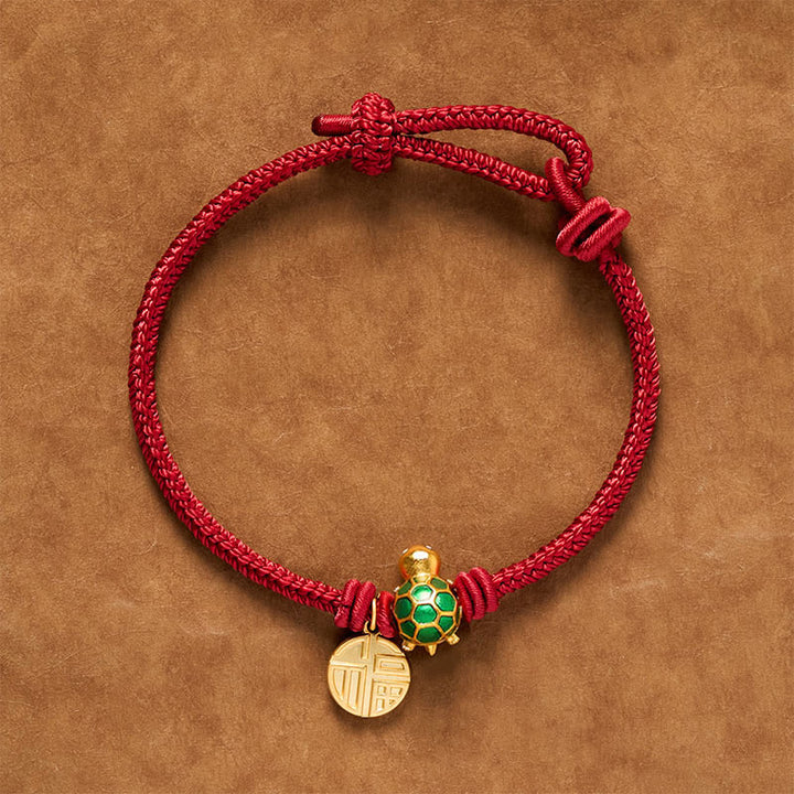 Buddha Stones Fu Character Turtle Red String Fortune Bracelet - image 5