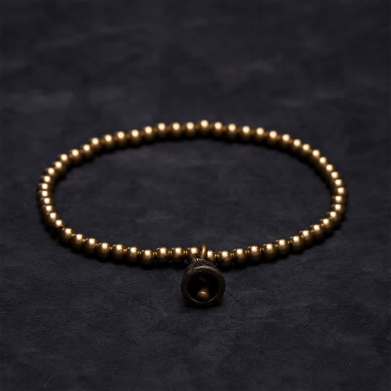 Buddha Stones Copper Beads Bell Pendant Balance Bracelet - image 1
