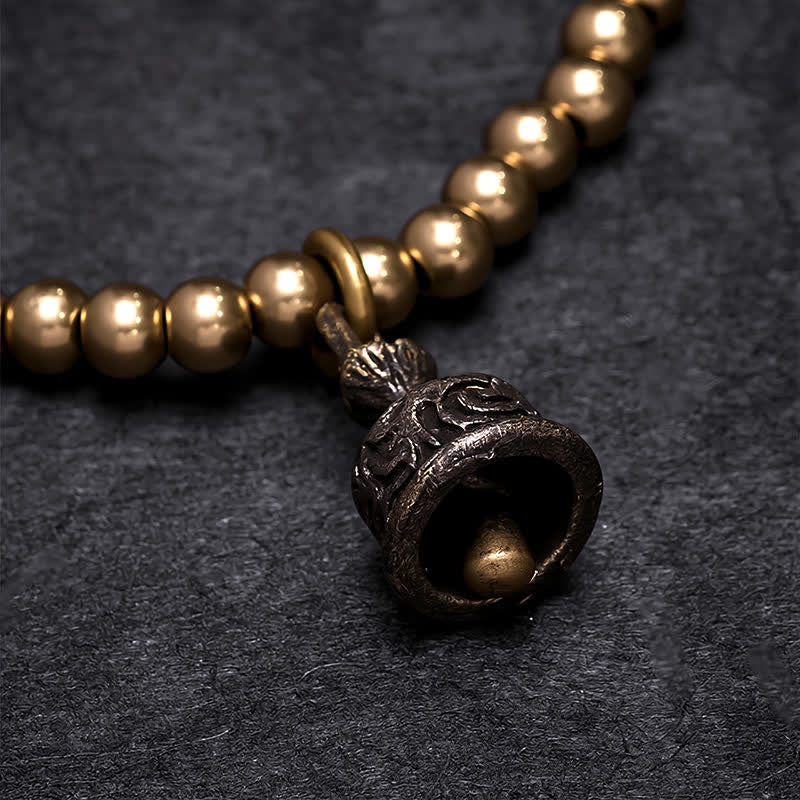 Buddha Stones Copper Beads Bell Pendant Balance Bracelet - image 3