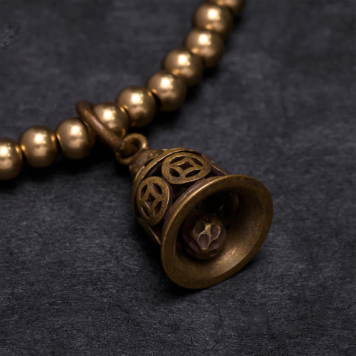 Buddha Stones Copper Beads Chinese Copper Coins Bell Wealth Bracelet - image 4