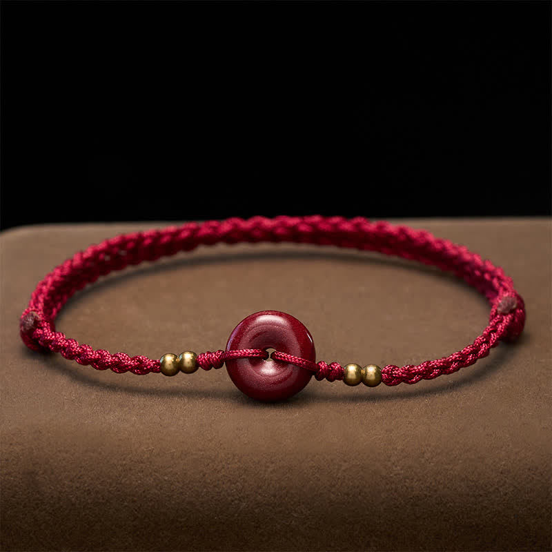 Buddha Stones Red String Peace Buckle Copper Protection Bracelet - image 1
