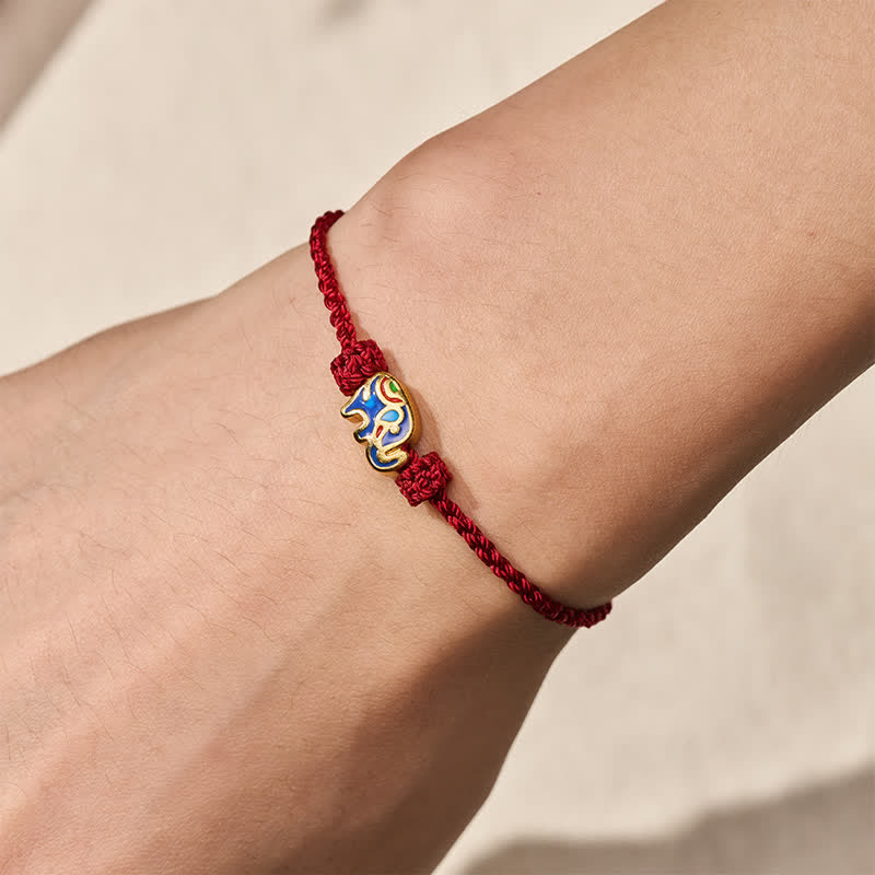 Buddha Stones Elephant Red String Woven Wisdom Bracelet - image 4