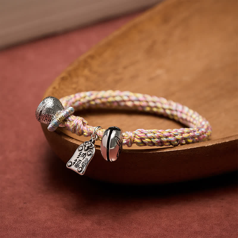 Buddha Stones Tibetan Copper Lotus Bell Hand-Woven Bracelet - image 2